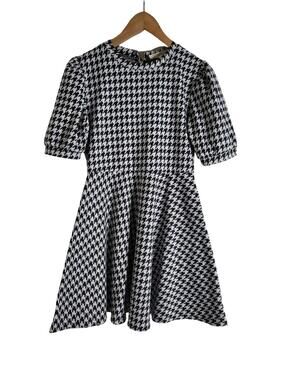 Rewind Vintage Inspired Houndstooth Fit And Flare A Line Silhouette Dress Size M